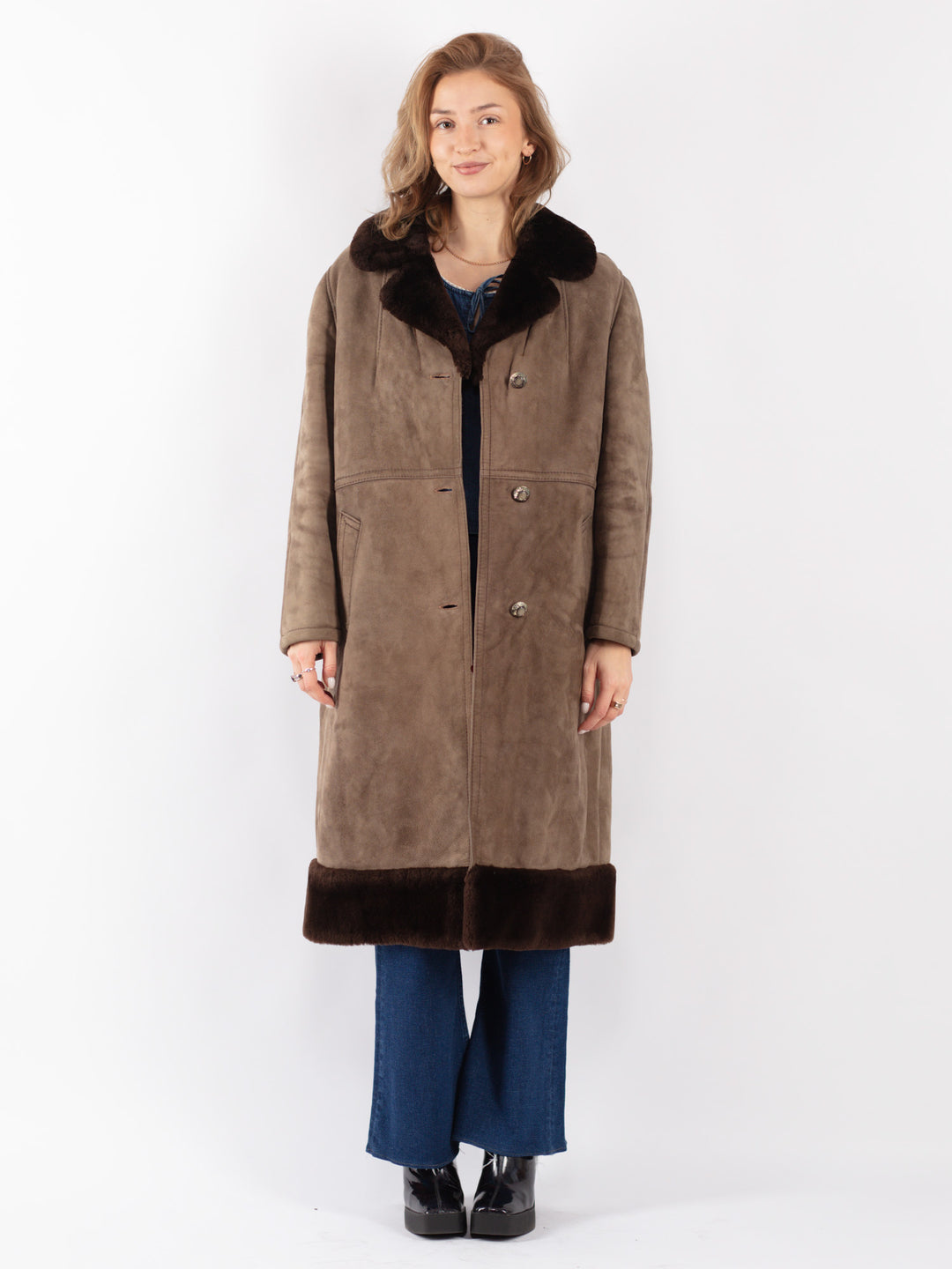 Vintage 70's Women Sheepskin Coat in