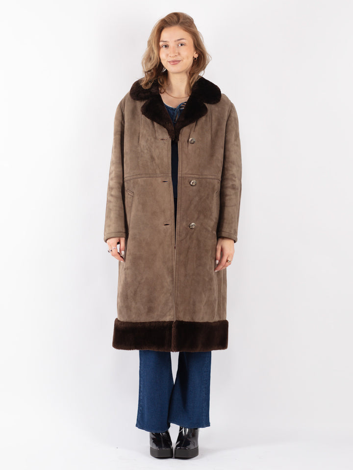 Vintage 70's Women Sheepskin Coat in