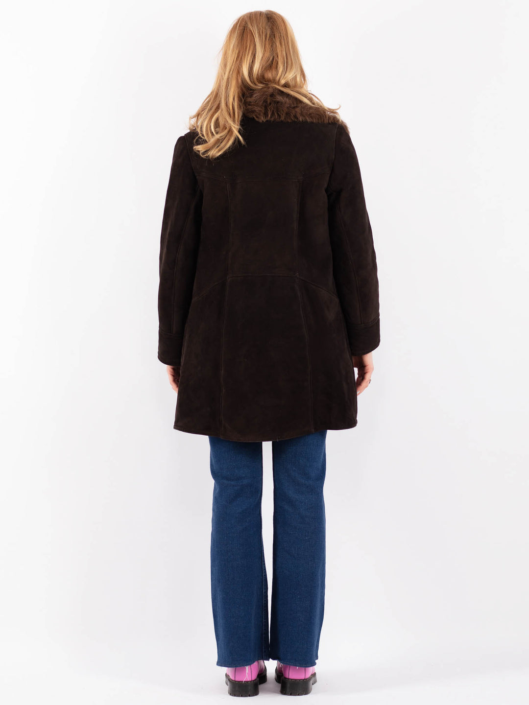 Vintage 70's Women Sheepskin Coat in BrownV9548