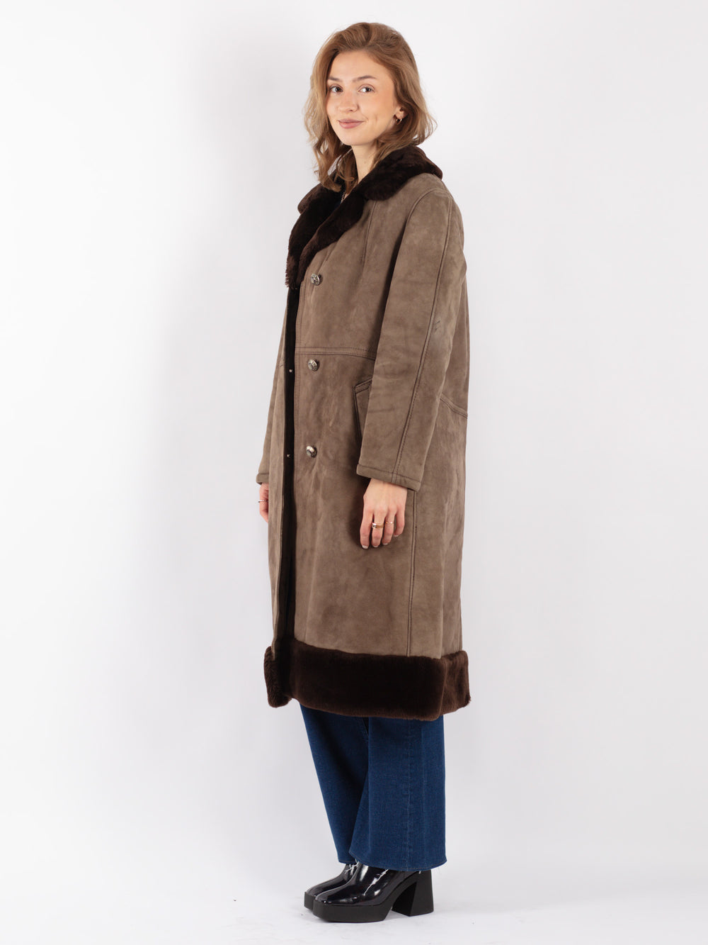 Vintage 70's Women Sheepskin Coat in