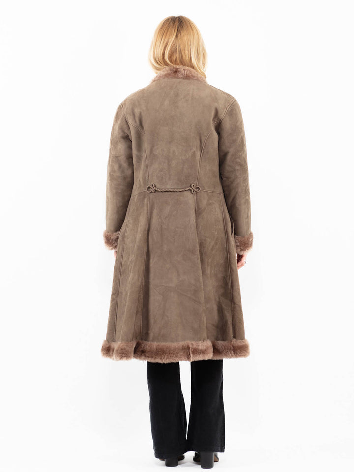 Vintage 70's Women Sheepskin Coat in BeigeA0155