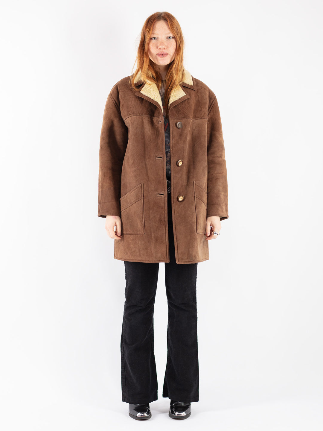 Vintage 70's Women Sheepskin in Brown