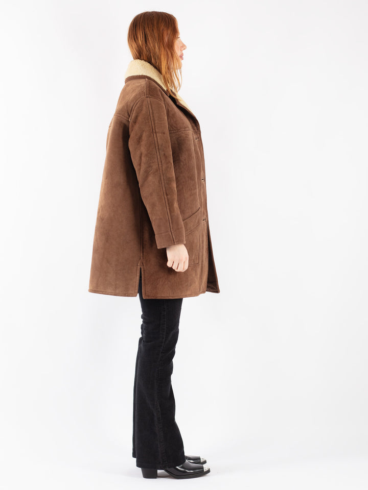 Vintage 70's Women Sheepskin in Brown
