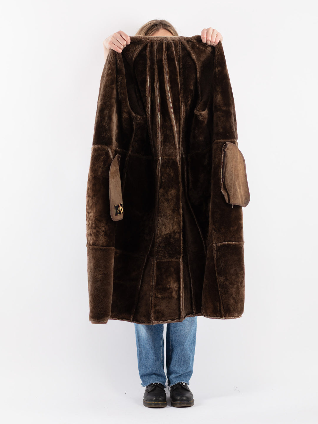 Vintage 70's Women Sheepskin Coat in Brown