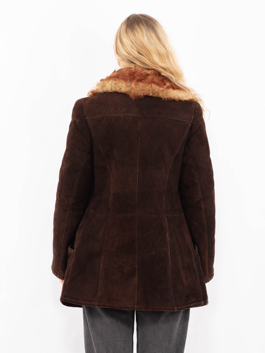 Vintage 70's Women Sheepskin Coat in BrownA0607