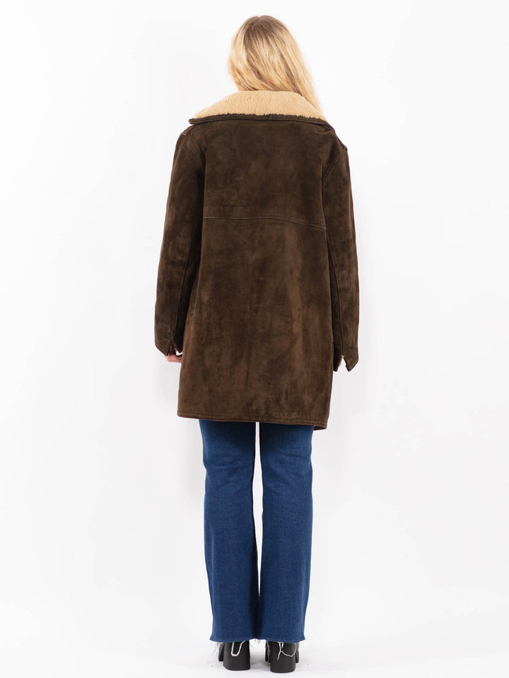 Vintage 70's Women Sheepskin Coat in BrownA0364