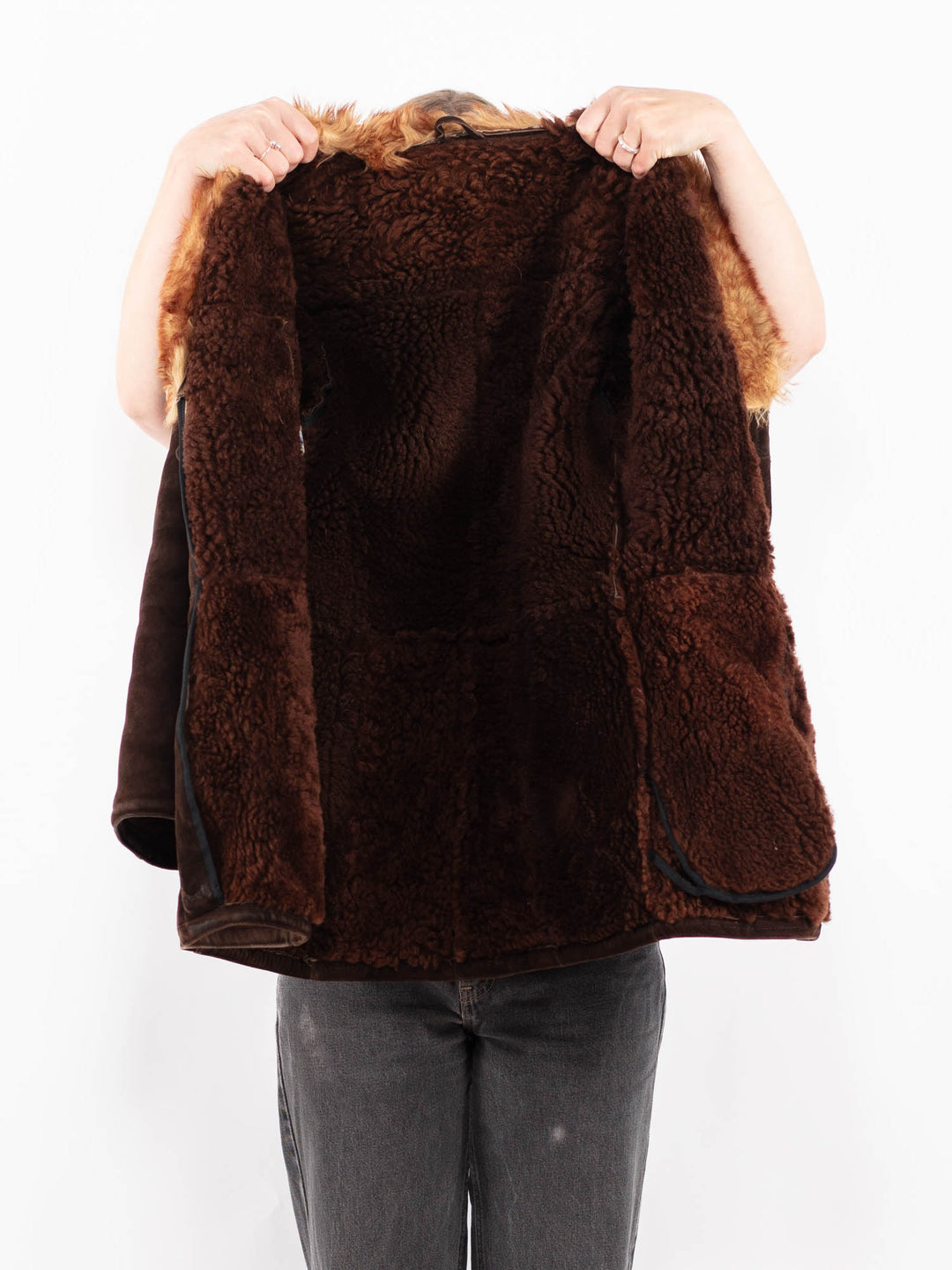 Vintage 70's Women Sheepskin Coat in BrownA0607