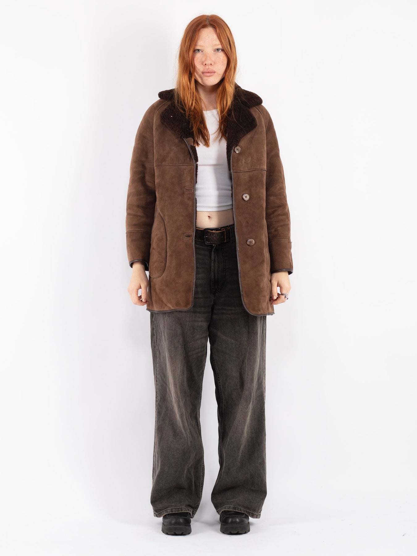 Online Vintage Store Vintage 70's Women Sheepskin Shearling Coat in