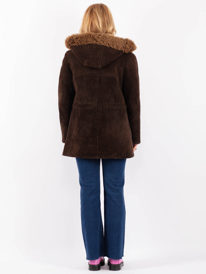 Vintage 70's Women Sheepskin Coat in BrownV9550