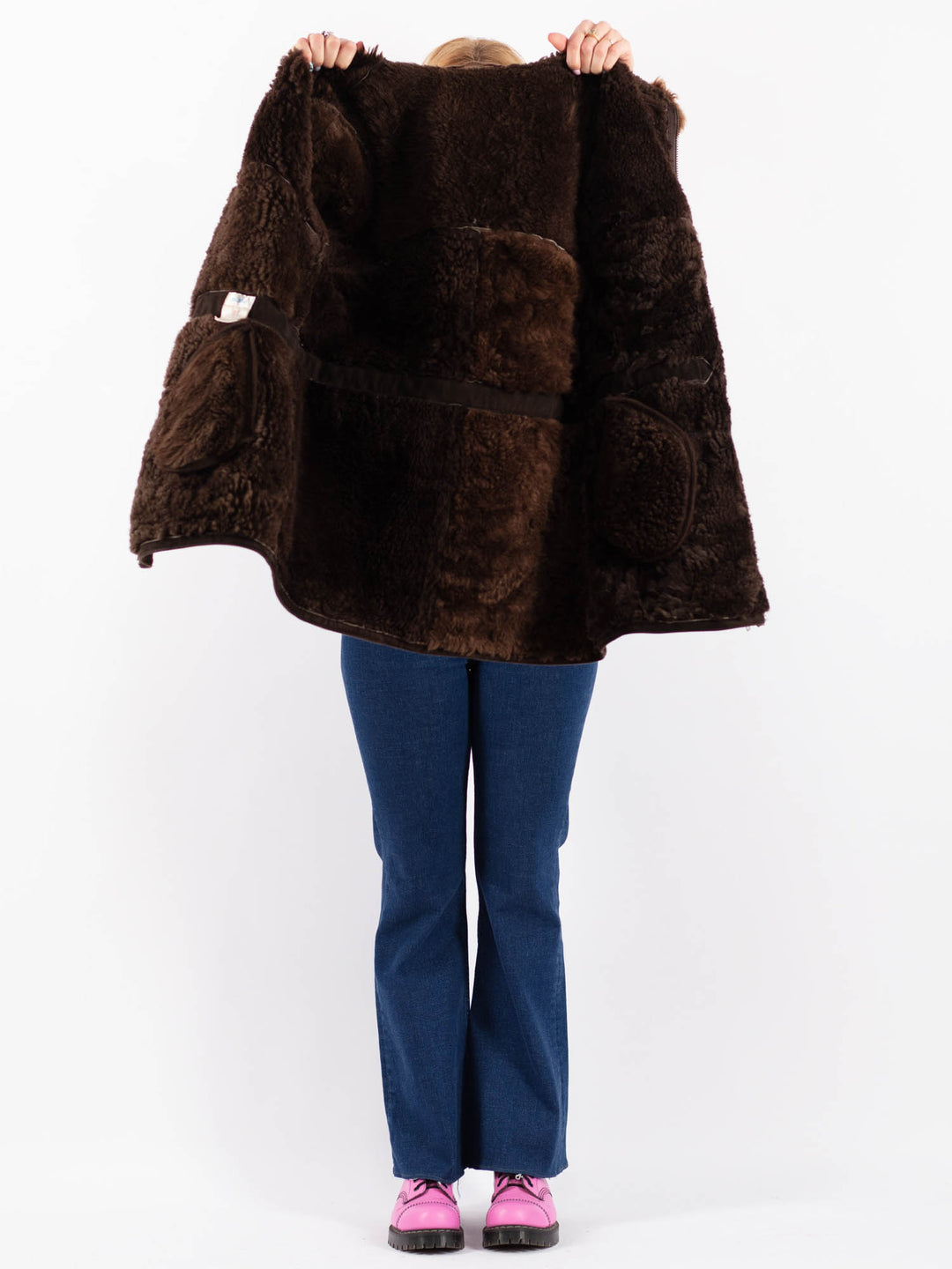 Vintage 70's Women Sheepskin Coat in BrownV9550