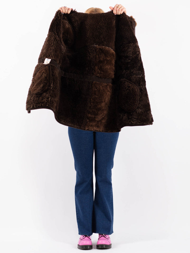 Vintage 70's Women Sheepskin Coat in BrownV9550