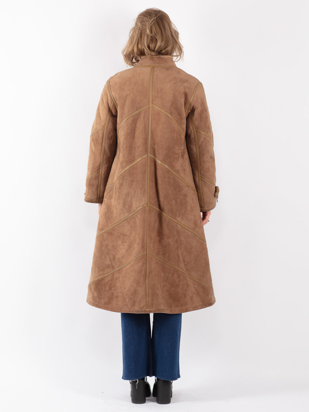Vintage 70's Women Sheepskin Coat in Brown