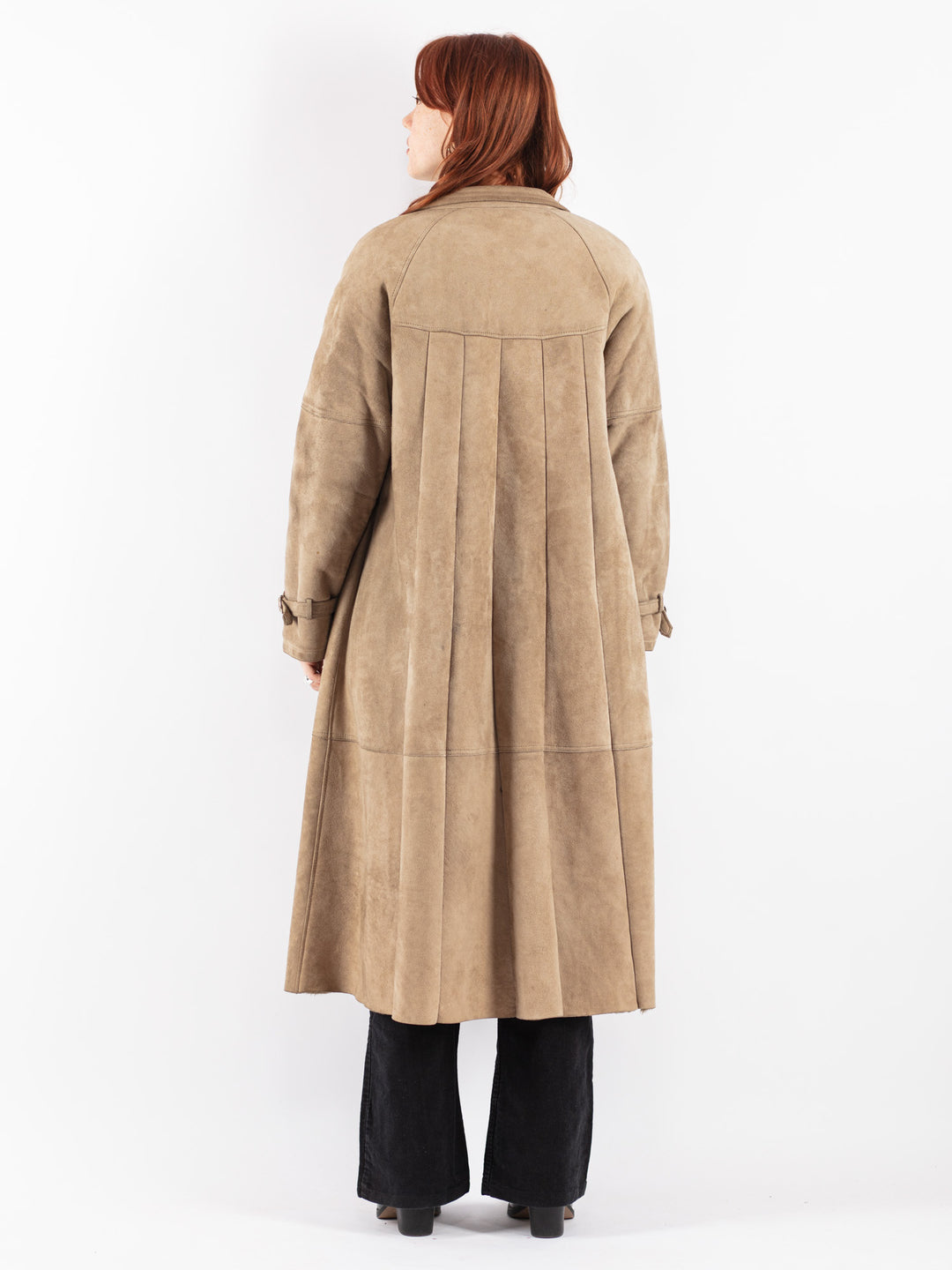 Vintage 70's Women Sheepskin Coat in Beige