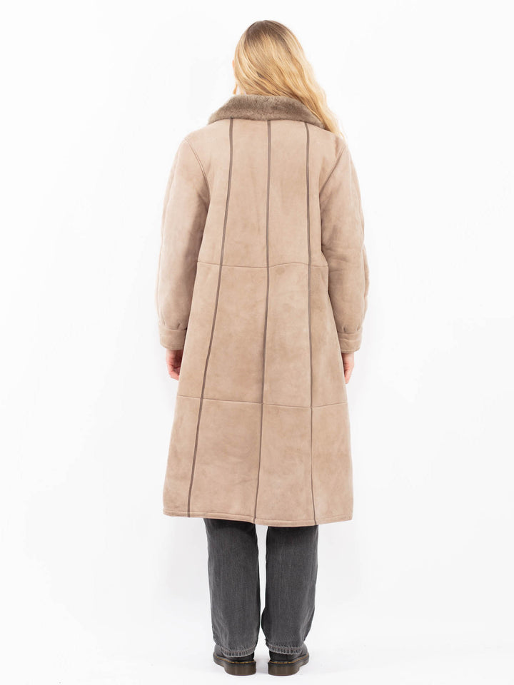 Vintage 70's Women Sheepskin Coat in BeigeA0612