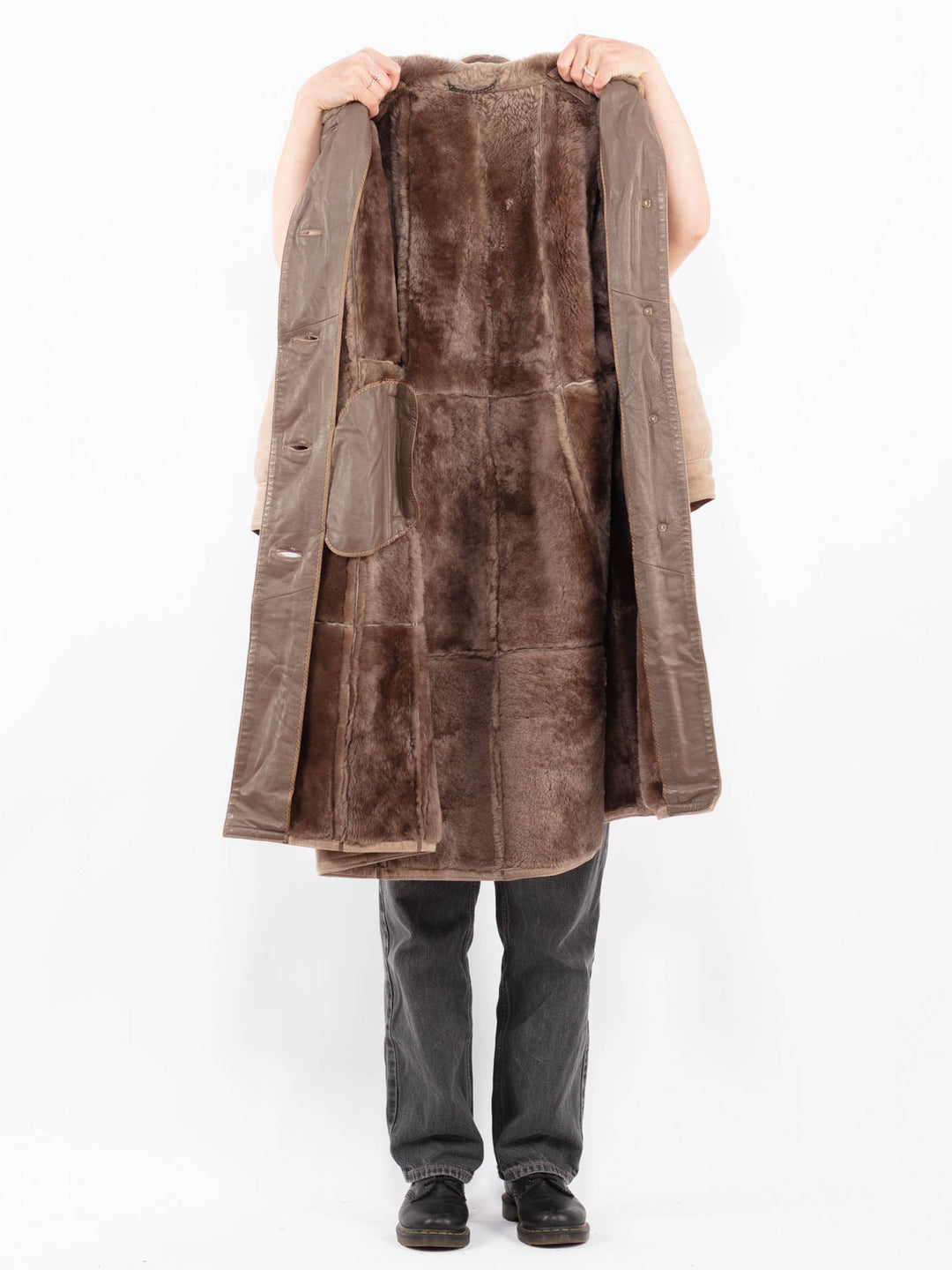 Vintage 70's Women Sheepskin Coat in BeigeA0612