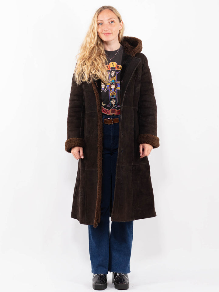 Vintage 70's Women Sheepskin Coat in BrownA0370