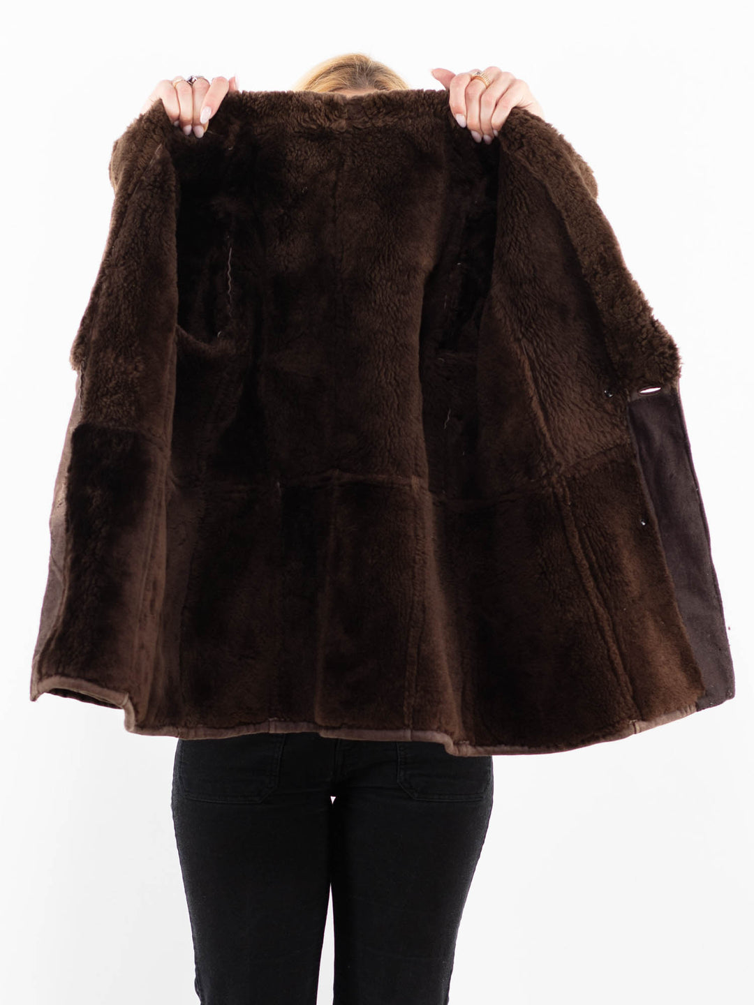 Vintage 70's Women Sheepskin Coat in BrownA0162