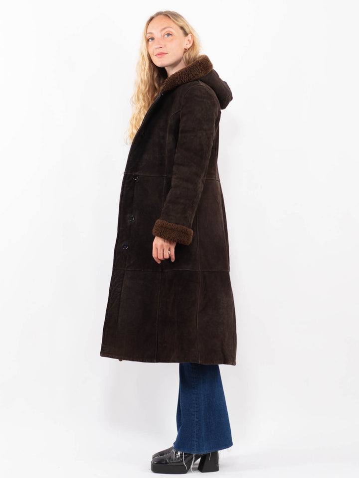 Vintage 70's Women Sheepskin Coat in BrownA0370