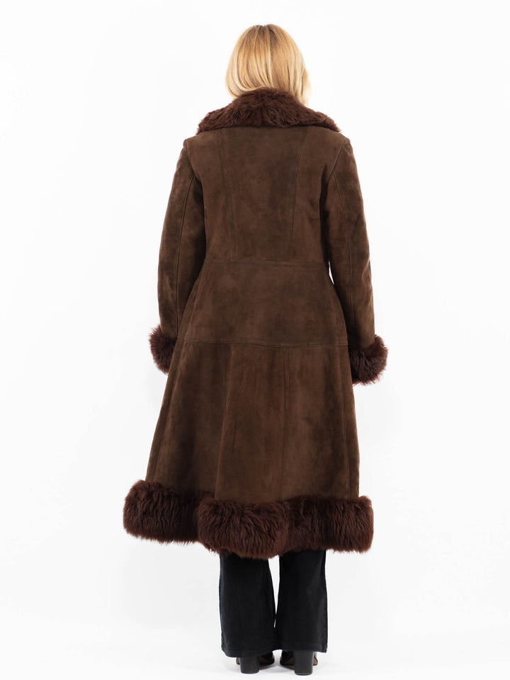 Vintage 70's Women Sheepskin Coat in BrownA0163