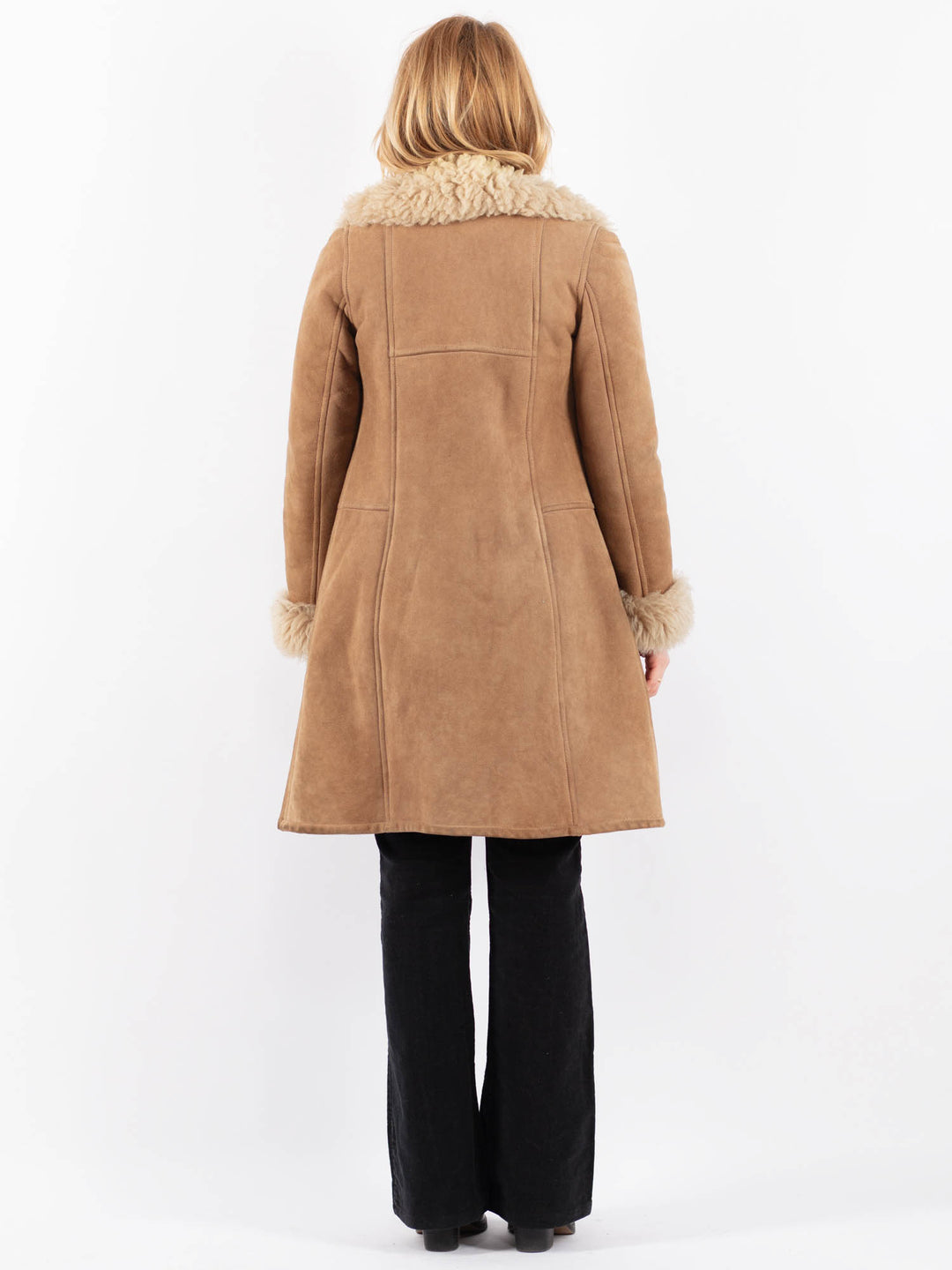 Vintage 70's Women Sheepskin Coat in BeigeV9656