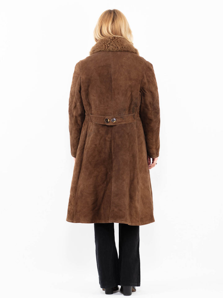 Vintage 70's Women Sheepskin Coat in BrownA0164