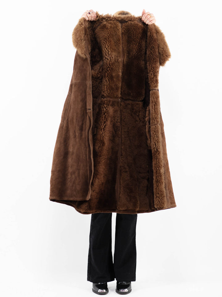 Vintage 70's Women Sheepskin Coat in BrownA0164