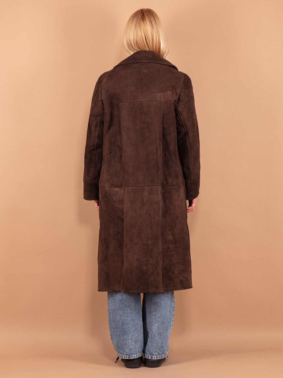 Vintage 70's Women Sheepskin Coat in Brown