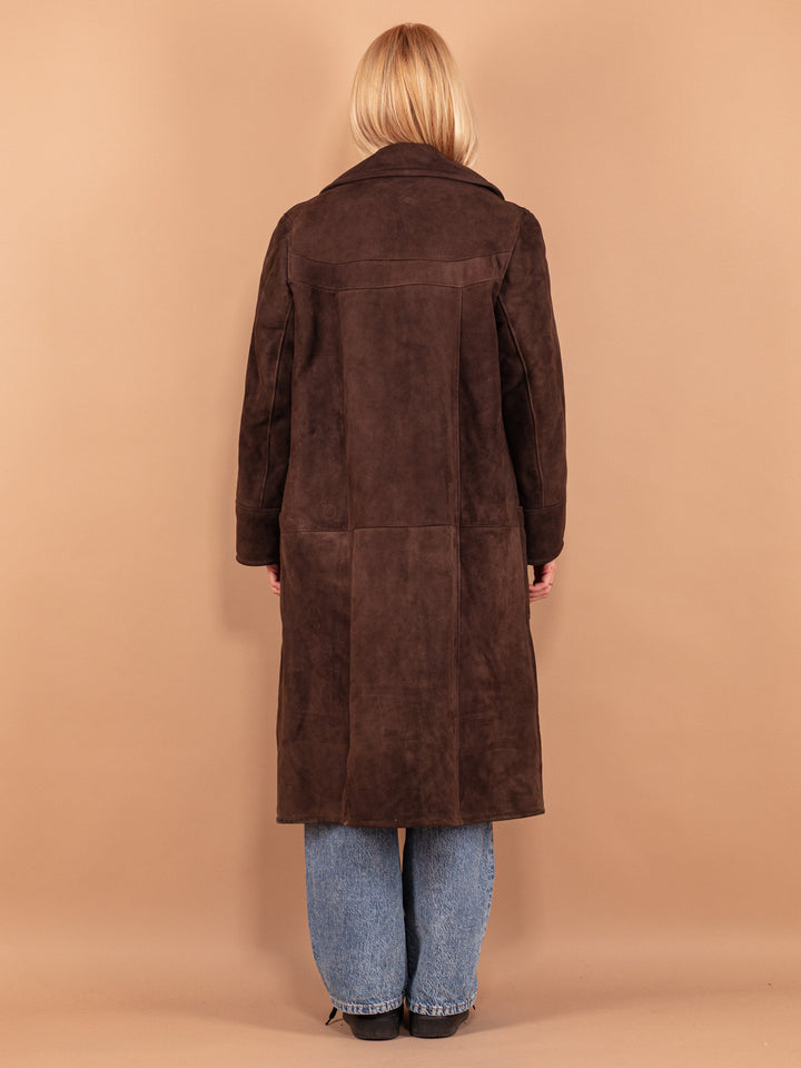 Vintage 70's Women Sheepskin Coat in Brown