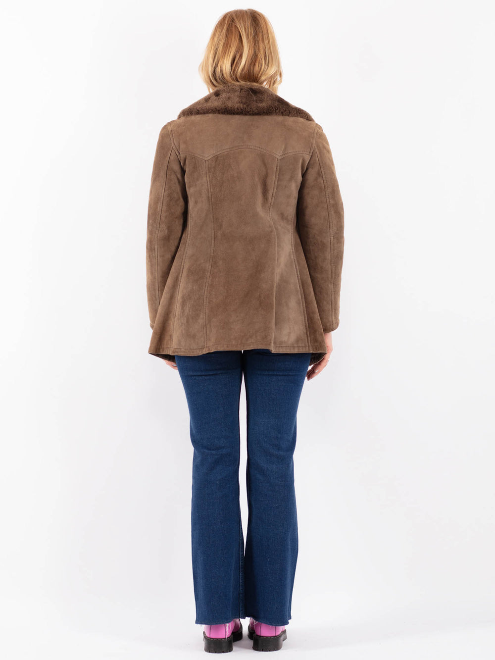 Vintage 70's Women Sheepskin Coat in BrownV9554