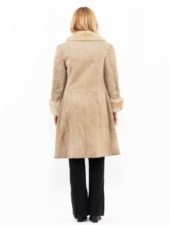 Vintage 70's Women Sheepskin Coat in BeigeA0168