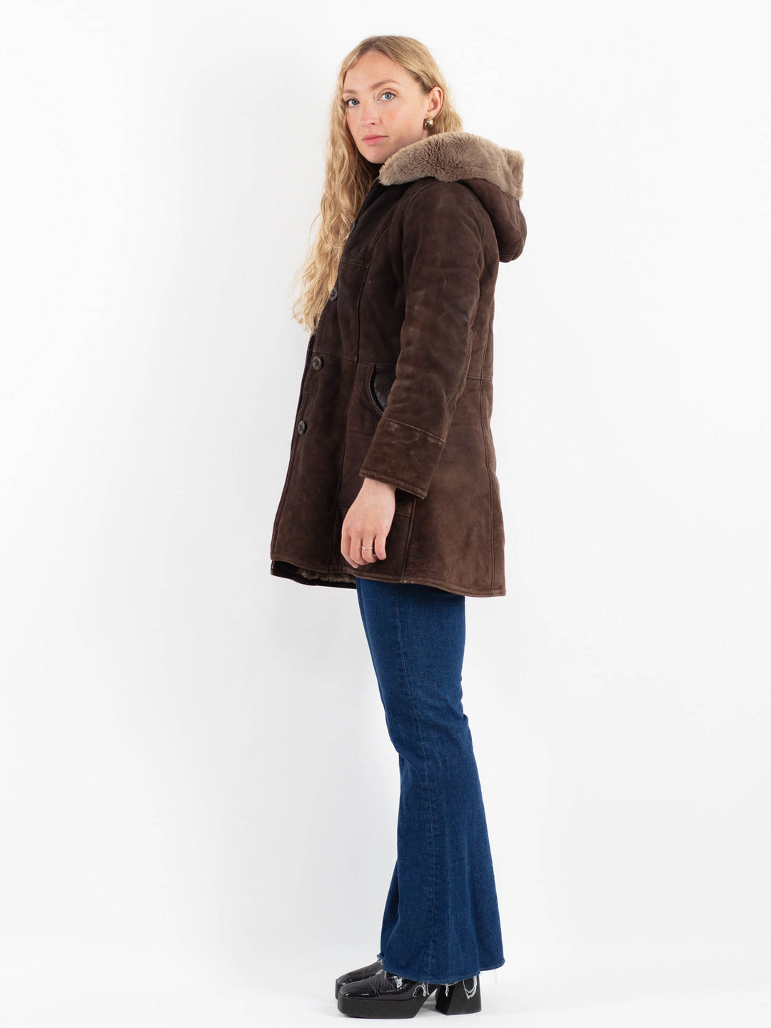 Vintage 70's Women Sheepskin in BrownV9877