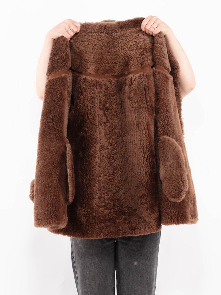 Vintage 70's Women Sheepskin Coat in BrownA0623