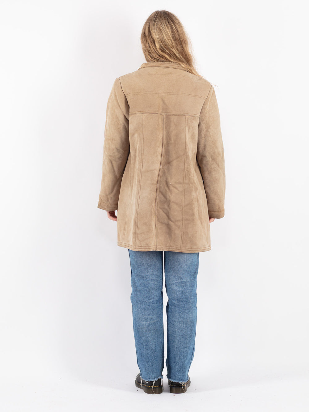 Vintage 70's Women Sheepskin Coat in Beige