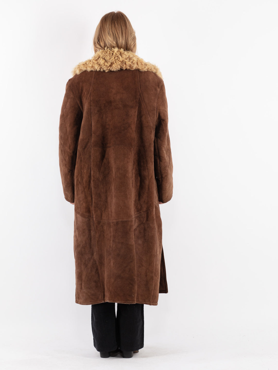 Vintage 70's Women Sheepskin Coat in Brown