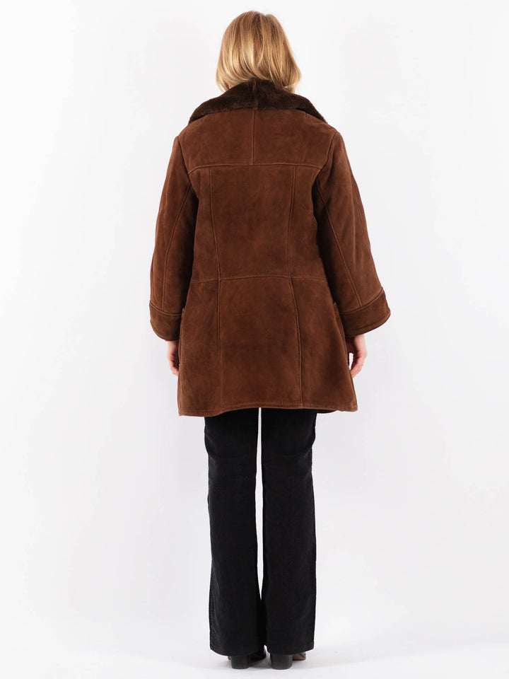 Vintage 70's Women Sheepskin Coat in BrownV9662