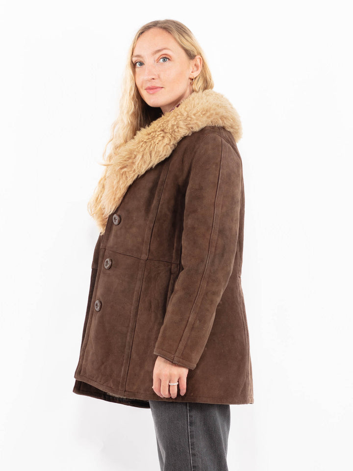 Vintage 70's Women Sheepskin Coat in BrownA0627