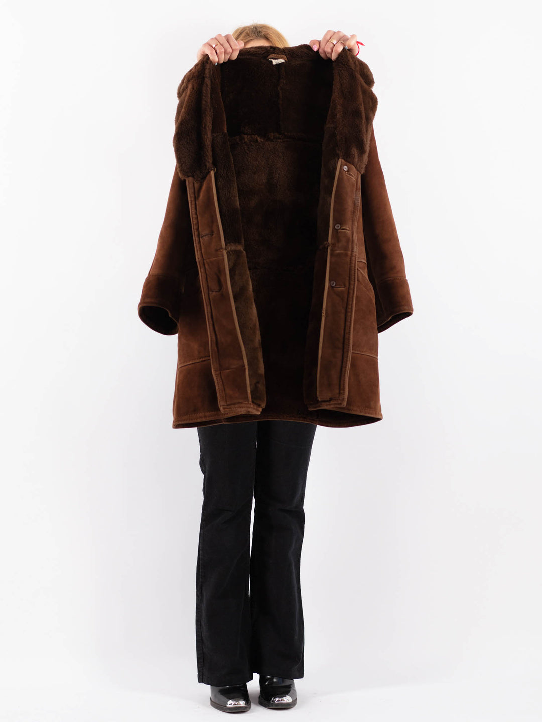 Vintage 70's Women Sheepskin Coat in BrownV9662
