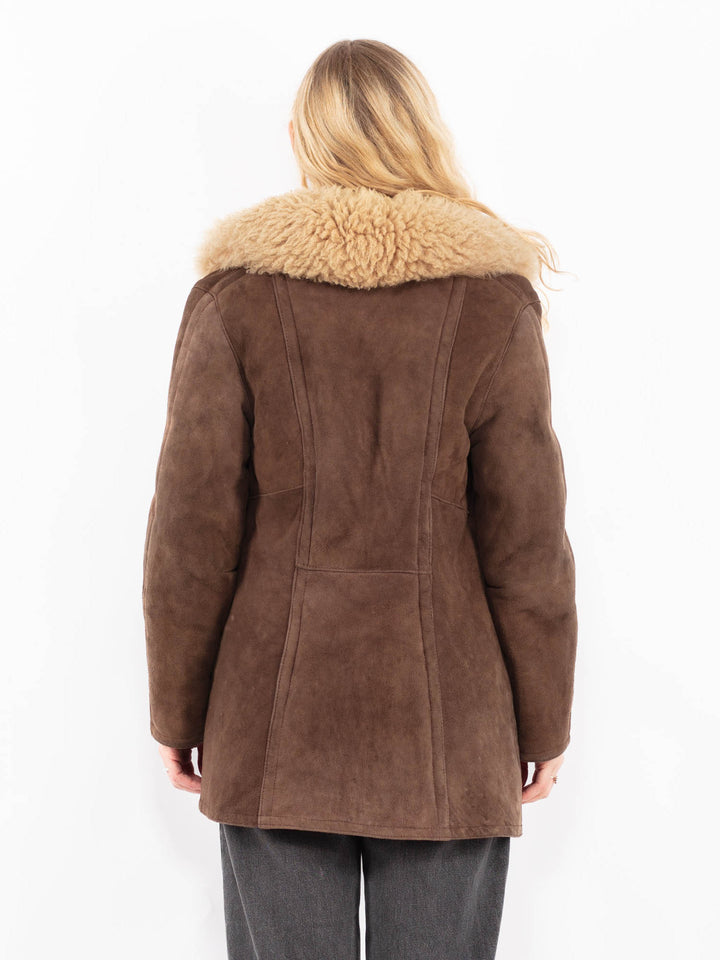 Vintage 70's Women Sheepskin Coat in BrownA0627