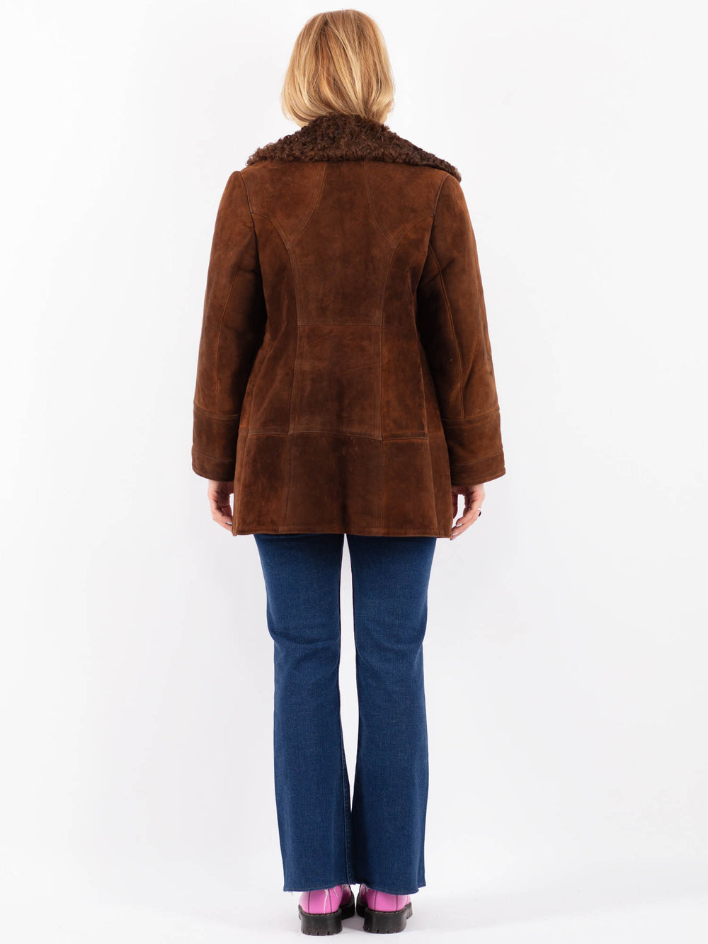 Vintage 70's Women Sheepskin Coat in BrownV9559