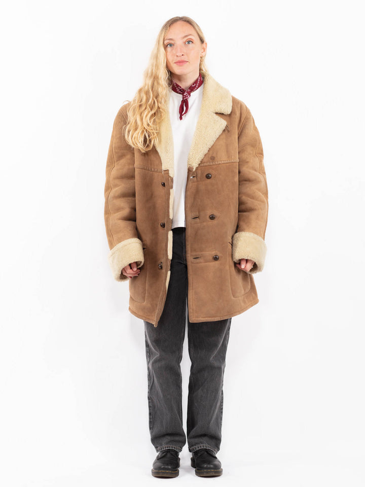 Vintage 70's Women Sheepskin Coat in BrownA0628