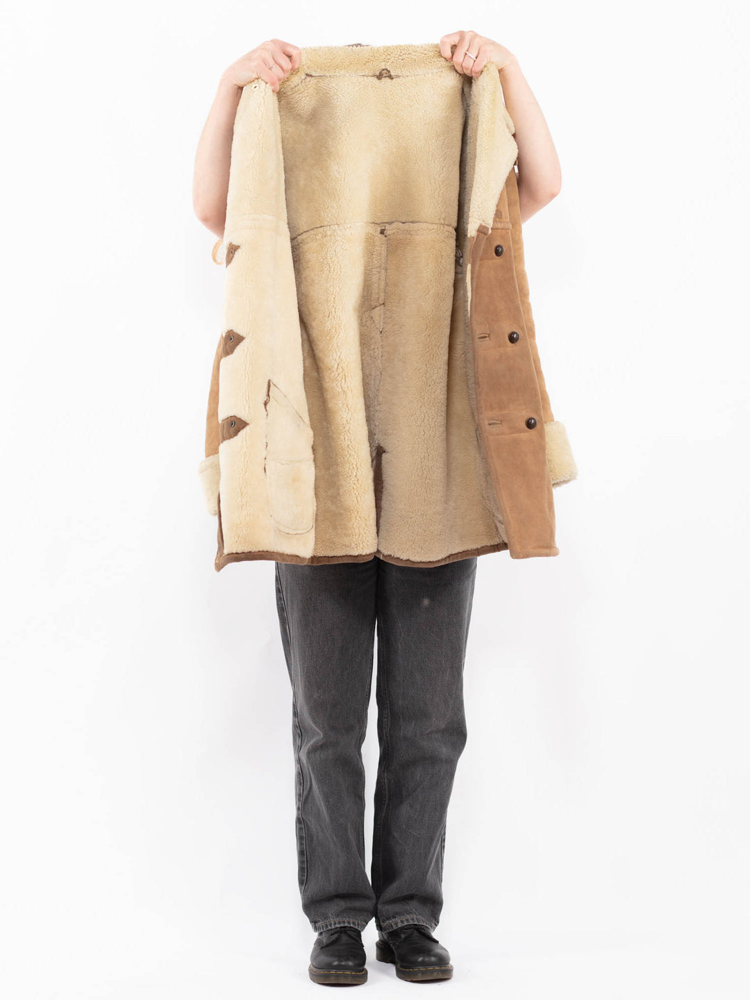 Vintage 70's Women Sheepskin Coat in BrownA0628