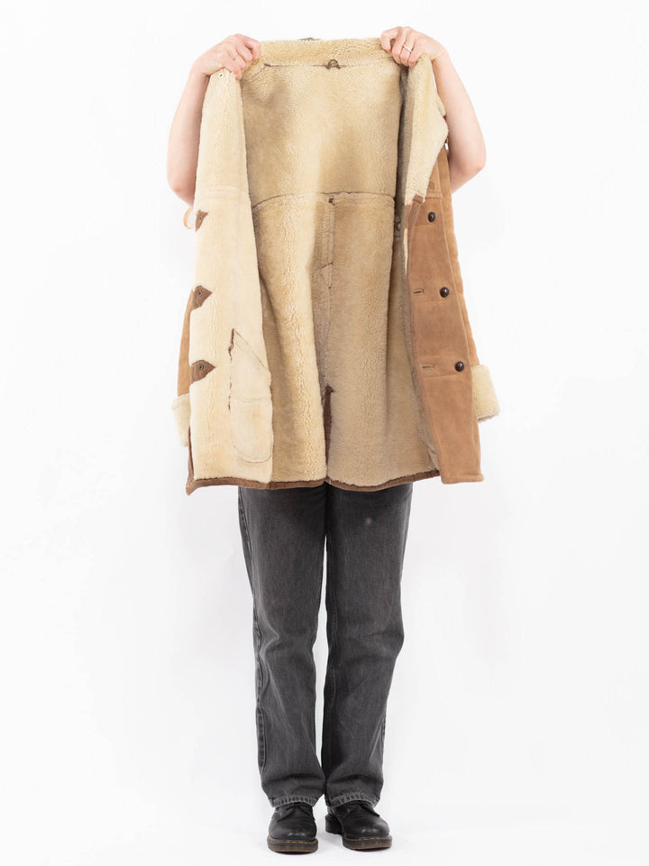 Vintage 70's Women Sheepskin Coat in BrownA0628