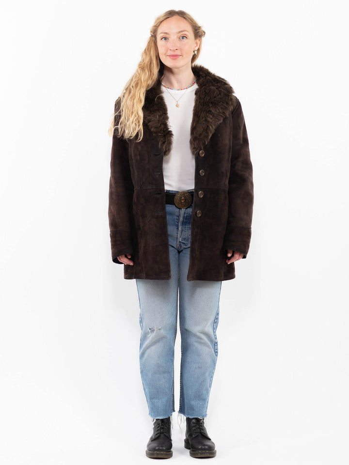 Vintage 70's Women Sheepskin Coat in BrownA0283