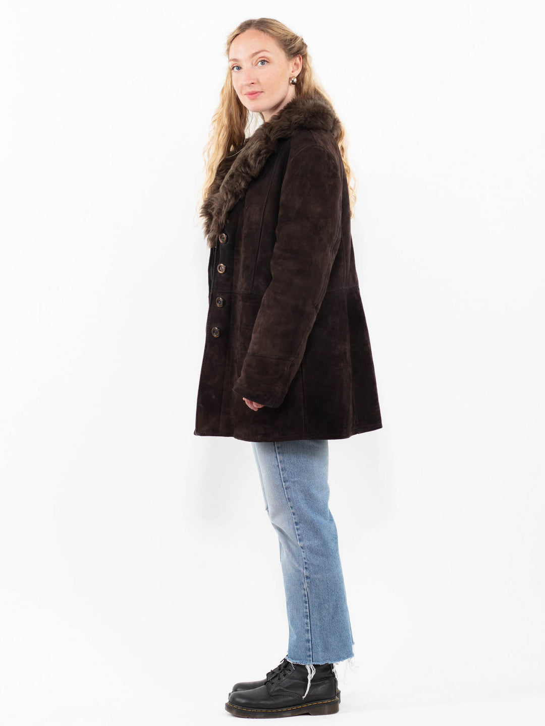 Vintage 70's Women Sheepskin Coat in BrownA0283