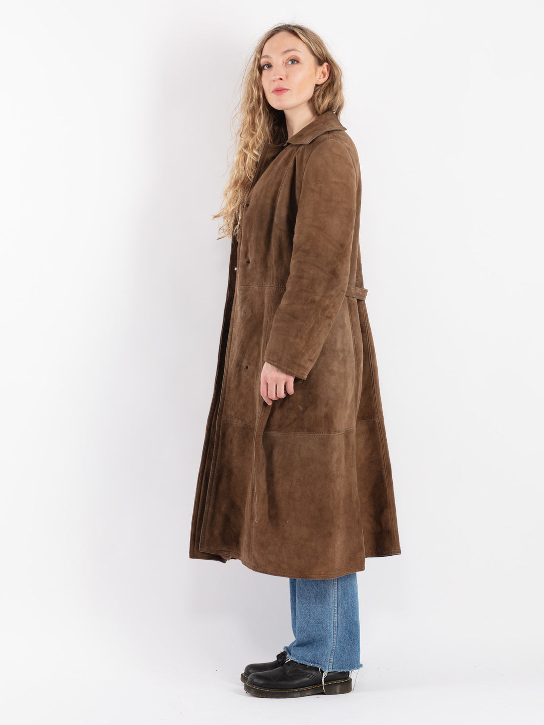 Vintage 70's Women Sheepskin Coat in Brown