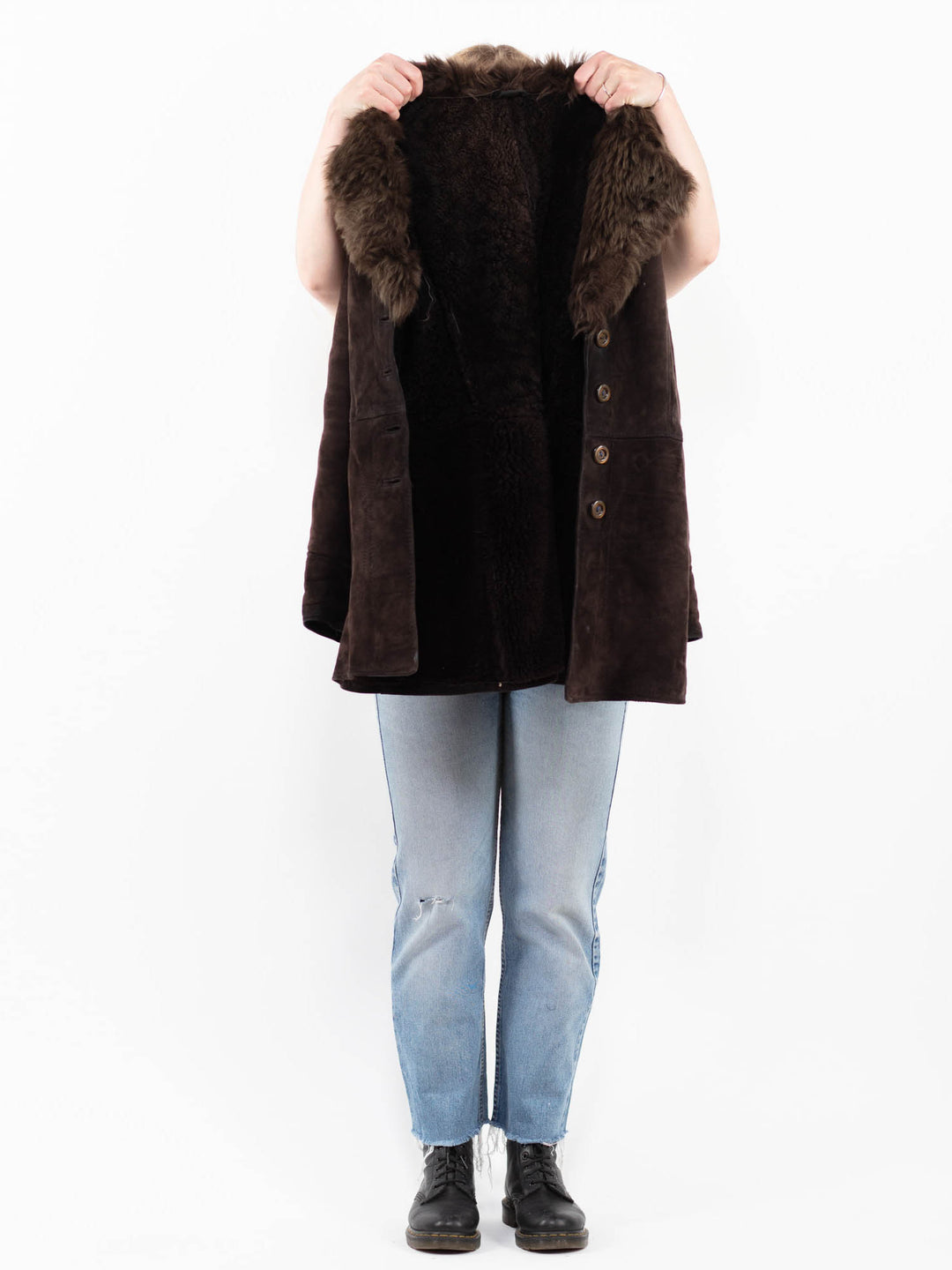 Vintage 70's Women Sheepskin Coat in BrownA0283