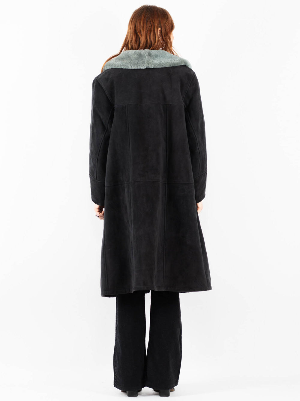Vintage 70's Women Sheepskin Coat in GrayV9782