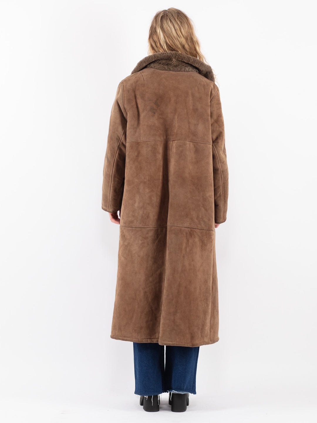 Vintage 70's Women Sheepskin Coat in Brown