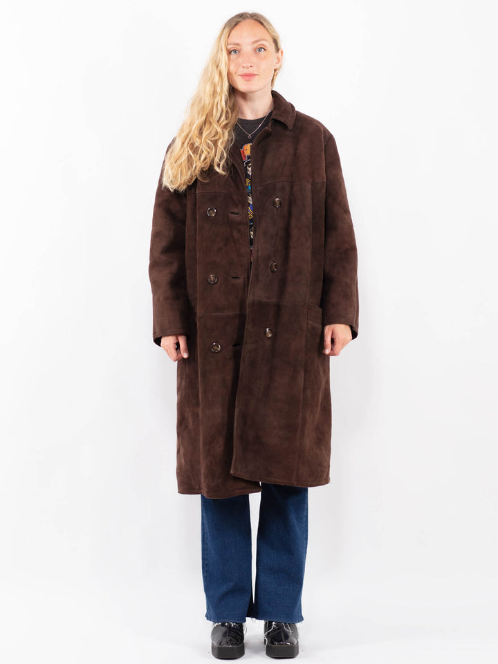 Vintage 70's Women Sheepskin Coat in BrownA0387