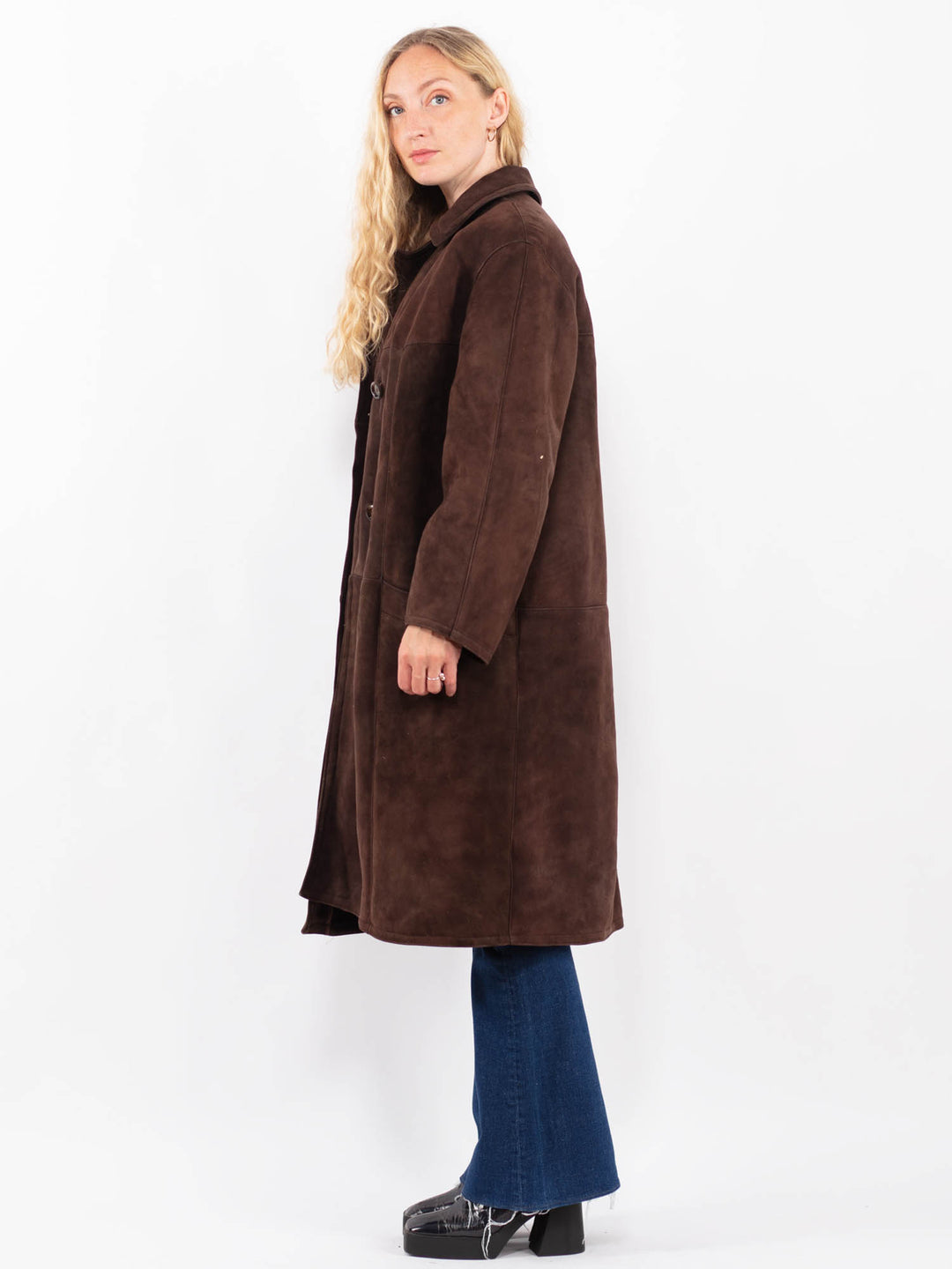 Vintage 70's Women Sheepskin Coat in BrownA0387